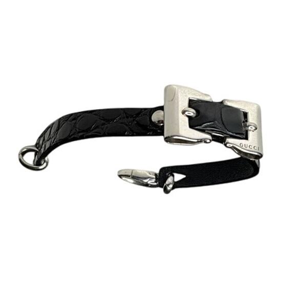 611. Gucci Leather Bow Bracelet with Sterling Silver Detail - Picture 3 of 8